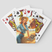 レトロキュートカウガールピンアップ トランプ (裏面)