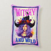 レトロキュートパープルウィッチーハロウィーン アクセントクッション (裏面(縦))