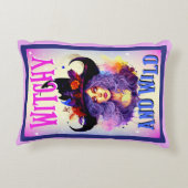 レトロキュートパープルウィッチーハロウィーン アクセントクッション (裏面)