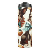 レトロキュートボストンテリアイラストレーション タンブラー (正面)