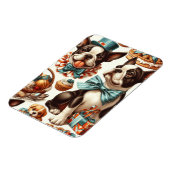 レトロキュートボストンテリアイラストレーション マグネット (左側)