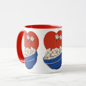 レトロキュートユーモア、映画のお供にポップコーン! マグカップ (正面左)