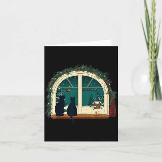 レトロキュート猫クリスマスコスプレ  ヴィンテージ猫 カード (正面)