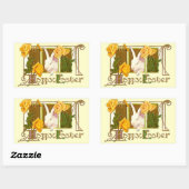 レトロキュート アニマル イースター 長方形シール (シート)