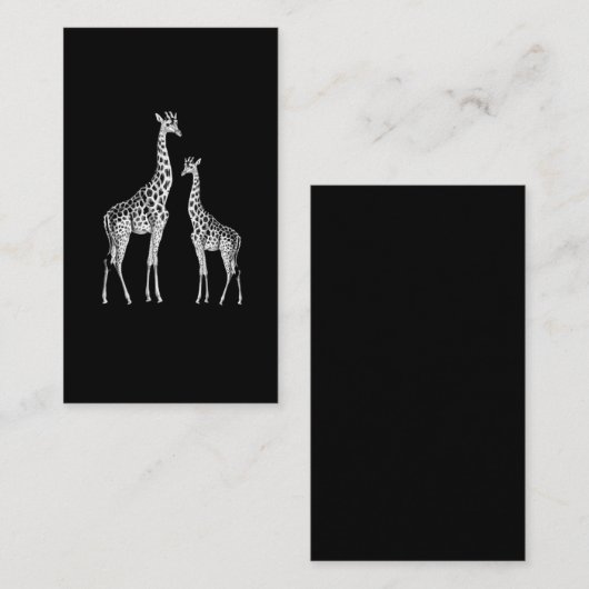 レトロキリンおもしろいサファリ動物芸術 名刺 (正面/裏面)