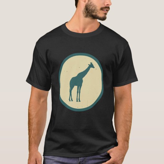 レトロキリンヴィンテージ野生動物 Tシャツ (正面)