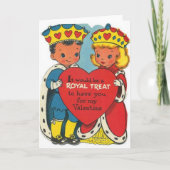 レトロキングアンドクイーン王室のバレンタインデーのカード シーズンカード (正面)