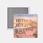 レトロキングストン，ジャマイカ(キング&ハーバー通り) マグネット (正面/裏面)