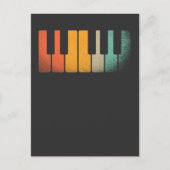 レトロキーボードピアノ鍵ミュージカル楽器 ポストカード (正面)
