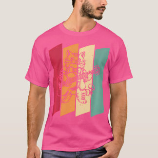 レトロギタリスト楽器-ヴィンテージアコースティックギット Tシャツ