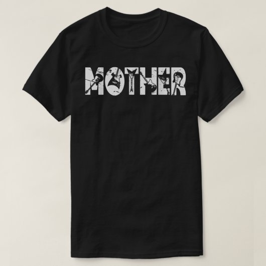 レトロギタリスト母ギター母の日 Tシャツ (デザイン正面)