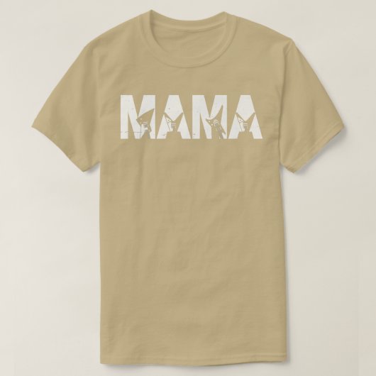 レトロギタリスト母ママ母の日ムー Tシャツ (デザイン正面)