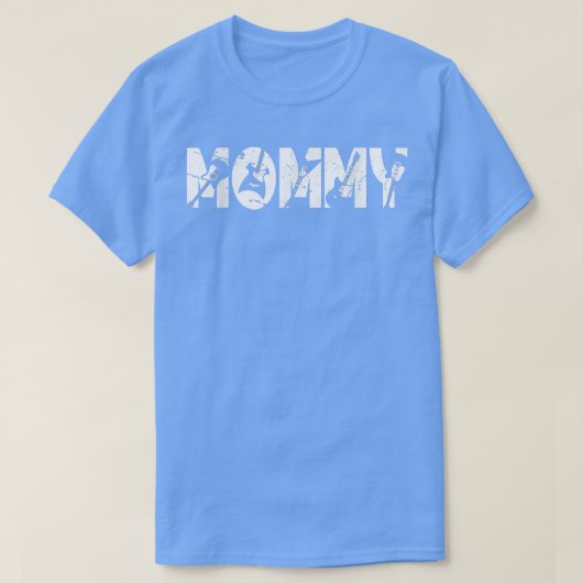 レトロギタリスト母モミギタママザーズデイM Tシャツ (デザイン正面)