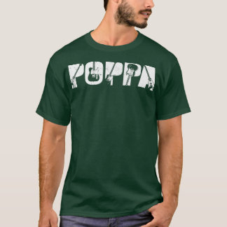 レトロギタリスト父ポッパギターファーズデイMu Tシャツ