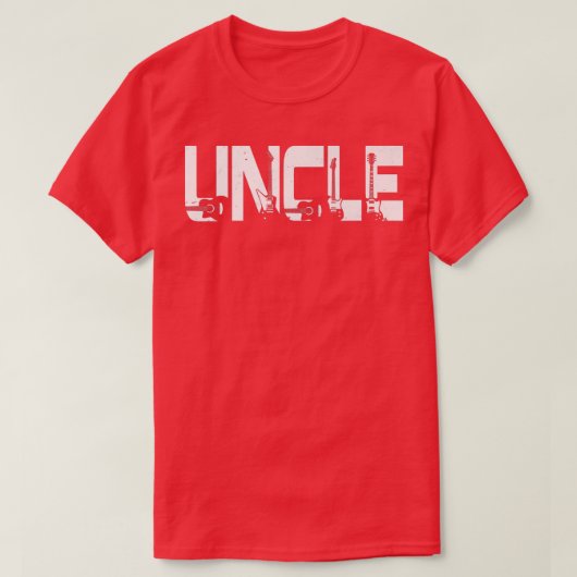 レトロギタリスト神父ギタファーズデイMu Tシャツ (デザイン正面)
