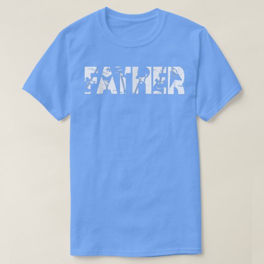 レトロギタリスト神父ギター神父の日M Tシャツ (デザイン正面)