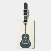 レトロギターのアコースティックミュージック ラゲッジタグ (正面縦)
