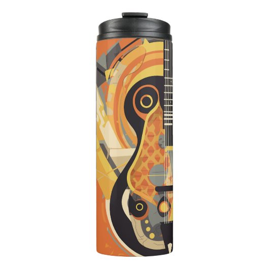 レトロギターイラストレーションサーマルタンブラー タンブラー (正面)