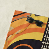 レトロギターイラストレーション ビーチタオル (インサイチュ)