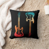レトロギターギタリストエレクトリックバスギターロックM クッション (ブランケット)