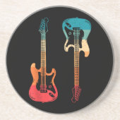 レトロギターギタリストエレクトリックバスギターロックM コースター (正面)