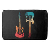 レトロギターギタリストエレクトリックバスギターロックM バスマット (正面)