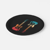 レトロギターギタリストエレクトリックバスギターロックM ペーパープレート (アングル)