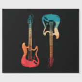 レトロギターギタリストエレクトリックバスギターロックM ラッピングペーパー (フラット)