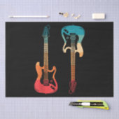 レトロギターギタリストエレクトリックバスギターロックM 薄葉紙 (クラフト)