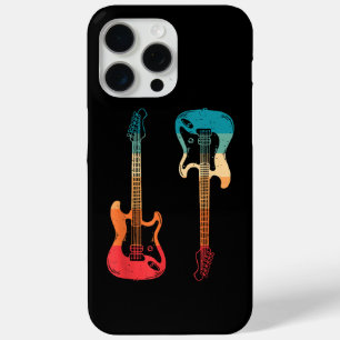 レトロギターギタリストエレクトリックバスギターロックM iPhone 15 PRO MAXケース