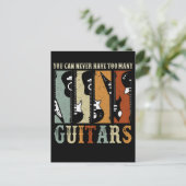 レトロギターコレクターギタリストのロック音楽愛好家 ポストカード (スタンド正面)