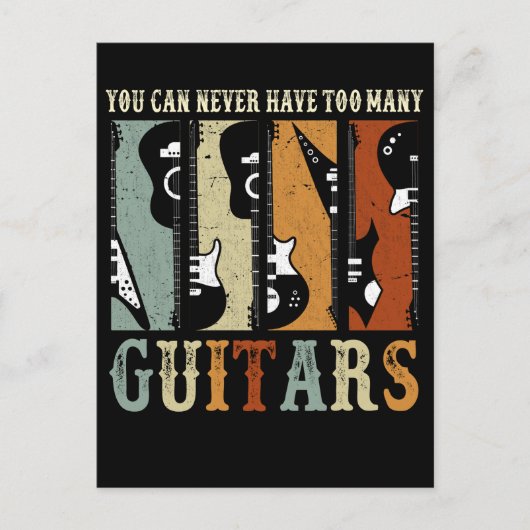 レトロギターコレクターギタリストのロック音楽愛好家 ポストカード (正面)
