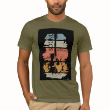 レトロギターサウンドミュージシャンTシャツ