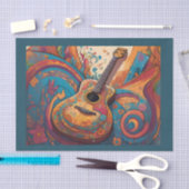 レトロギターデクページティッシュペーパー 薄葉紙 (クラフト)