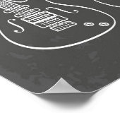 レトロギタートリオミュージカルイラストレーション ポスター (角)