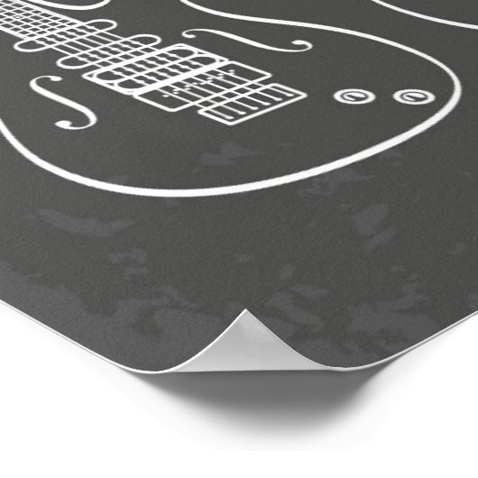 レトロギタートリオミュージカルイラストレーション ポスター (角)