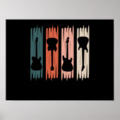 レトロギターミュージックプレーヤーミュージシャンギタリストグラフ ポスター (正面)