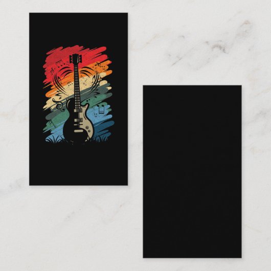 レトロギター音楽ミュージシャンギタリスト 名刺 (正面/裏面)