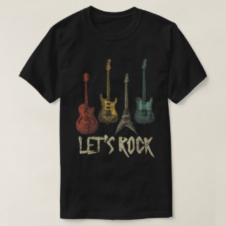 レトロギター音楽好きTシャツ Tシャツ