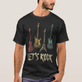 レトロギター音楽好きTシャツ Tシャツ (正面)