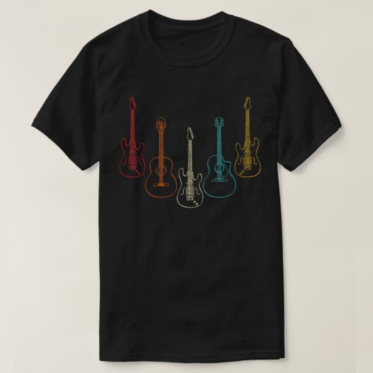 レトロギター Tシャツ (デザイン正面)