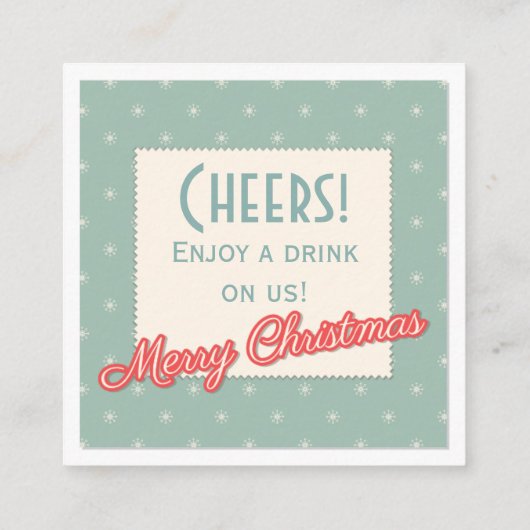 レトロギフトクリスマスパーティー無料飲料券 スクエア名刺 (裏面)