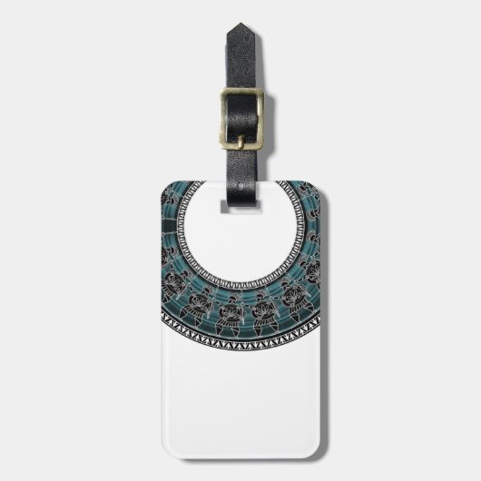 レトロギリシャのディスク ラゲッジタグ (正面縦)