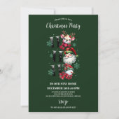 レトロギンガムサンタ&フレンズのクリスマス 招待状 (正面)