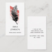 レトロクイルペンフェザーミニマルプロフェッショナル 名刺 (正面/裏面)