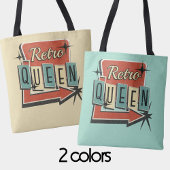 レトロクイーンクリームヴィンテージ60s 70sモーテルサイン トートバッグ