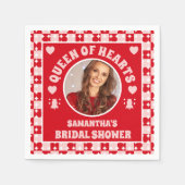 レトロクイーン・オブ・ハートブライダルシャワー写真 スタンダードカクテルナプキン (正面)