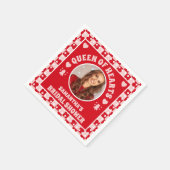 レトロクイーン・オブ・ハートブライダルシャワー写真 スタンダードカクテルナプキン (角)