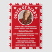 レトロクイーン・オブ・ハートブライダルシャワー写真 ベラム紙招待状 (正面)