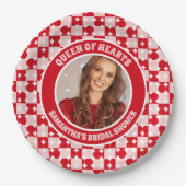 レトロクイーン・オブ・ハートブライダルシャワー写真 ペーパープレート (正面)